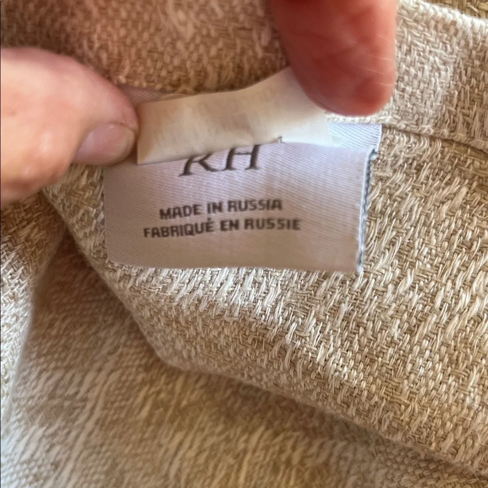 Restoration Hardware Herringbone Jacquard Single Euro Sham in Sand